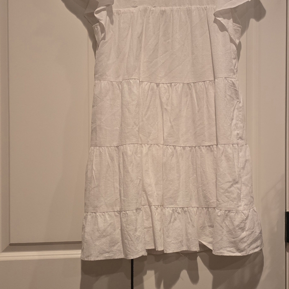 Cato White Tiered Midi Dress with Ruffle Hem - Picture 2 of 2